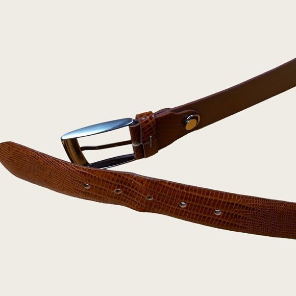 Bench Craft Brown Reptile Leather Belt - Picture 4 of 8